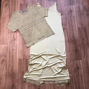 Vintage Carol Anderson California 2 Pc Maxi Dress